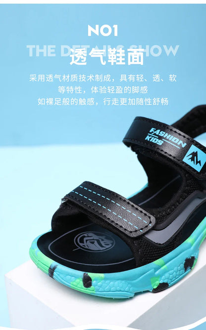 2025 Summer Boys Soft Sandals Fashion Children Shoes Autumn Light Cartoon Sandalias Flat Beach 4-12 Years Old Kids Shoes 12yrs