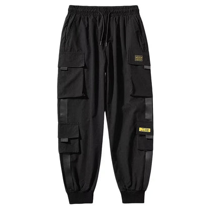 Male Casual Hip Hop Streetwear Sweatpants Pencil Pants Men Joggers Cargo Pants Multi-pocket Elastic Waist Harem Techwear Pants