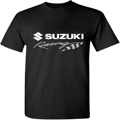 High-quality Motorcycle Riding Print 100% Cotton Men T-shirt Summer Daily Outdoor Sports Casual Loose Street Short-sleeve