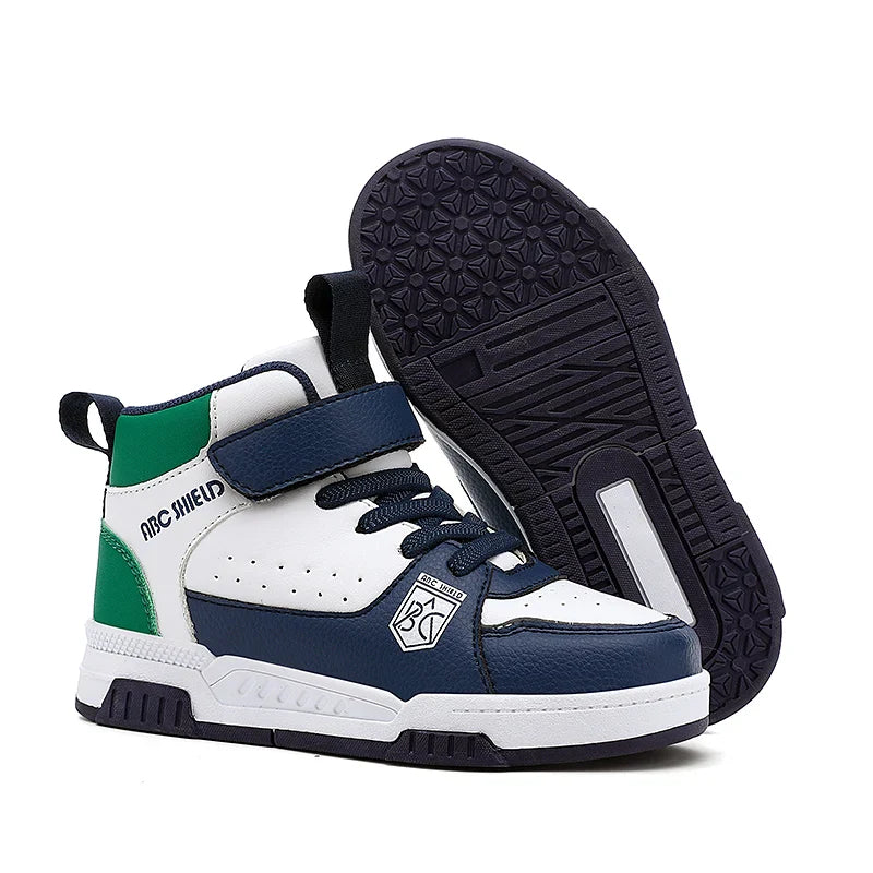 Children‘s High-top Basketball Boots Boys Girls Non-slip Basketball Trainers Outdoor Jogging Sneakers Breathable Athletic Shoes