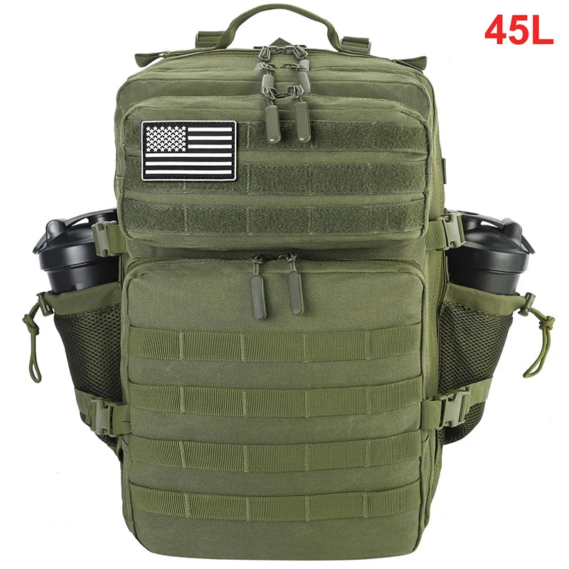 45L Tactical Backpack Men Outdoor Waterproof Sports Travel Gym Hiking Bug Out Bag Military Camping Hunting Survival Rucksack