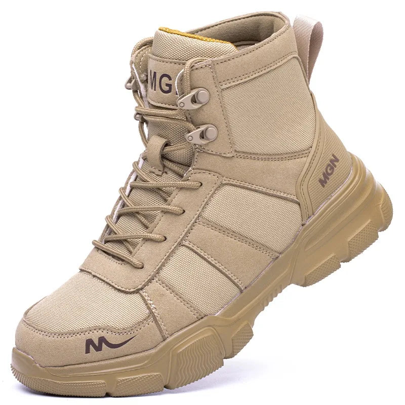 Camouflage Safety Boots Men and Women Work Indestructible Shoes Climbing Steel Toe Protective Boots Anti-puncture Safety Shoes