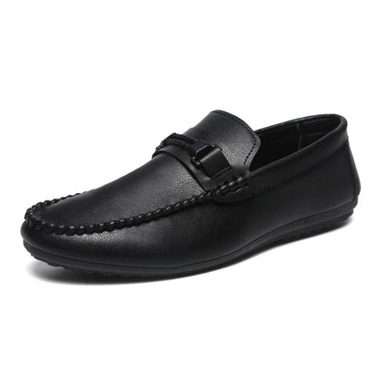 Trend White Loafers Man Big Size 46 Breathable Lightweight Men's Leather Shoes Comfortable Casual Shoes Men Driving Shoes