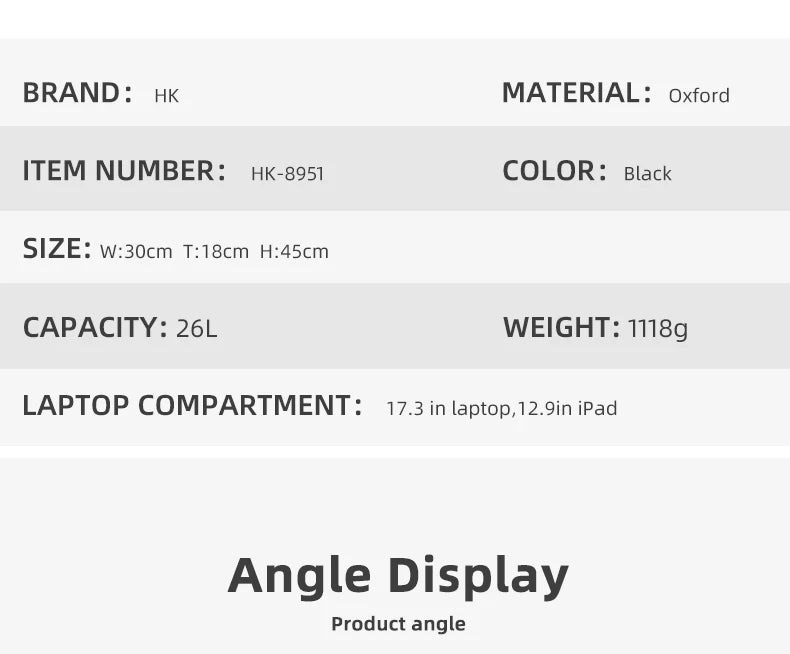 Business Backpack for Men Waterproof Travel 17.3" Laptop Backpack  High Capacity Multifunctional Pack USB Charging