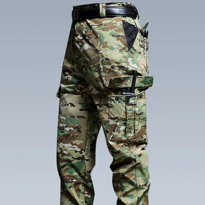 New Work Cargo Pant Men Wear-Resistant Stretch Tactical Trousers Casual Breathable Multi-Pocket Outdoor Waterproof Training Pant