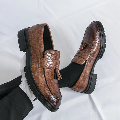 Formal Shoes For Men Fashion Casual Leather Loafers Male Slip On Business Leather Shoes Men's Dress Shoes Party Office Loafers
