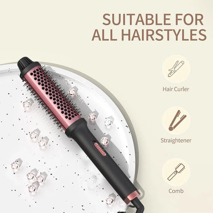 Curling lron Brush 2 in 1 Electric Hair Comb Negative lon Hair Dryer Styling Appliances Portable Professional Hair Strai