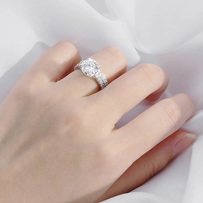 5.28ct All Moissanite Rings Set Women Gift Sparkling Lab Diamond Wedding Rings S925 Sterling Silver Plated 18K Jewelry