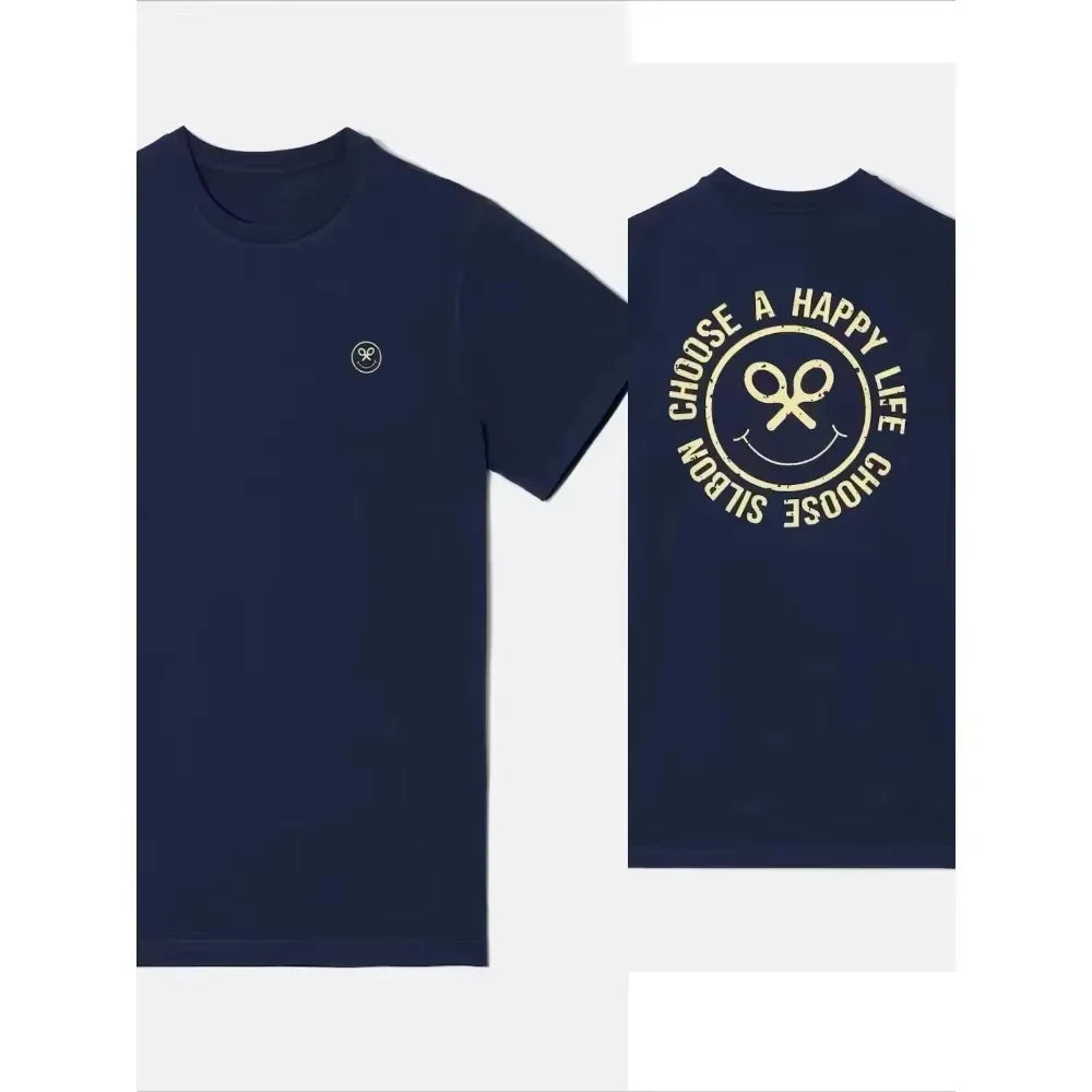 Summer SILBON Fashion T-shirt Men's Summer Comfortable Breathable Top Motorcycle Short Sleeve Men's and Women's Trend Clothing