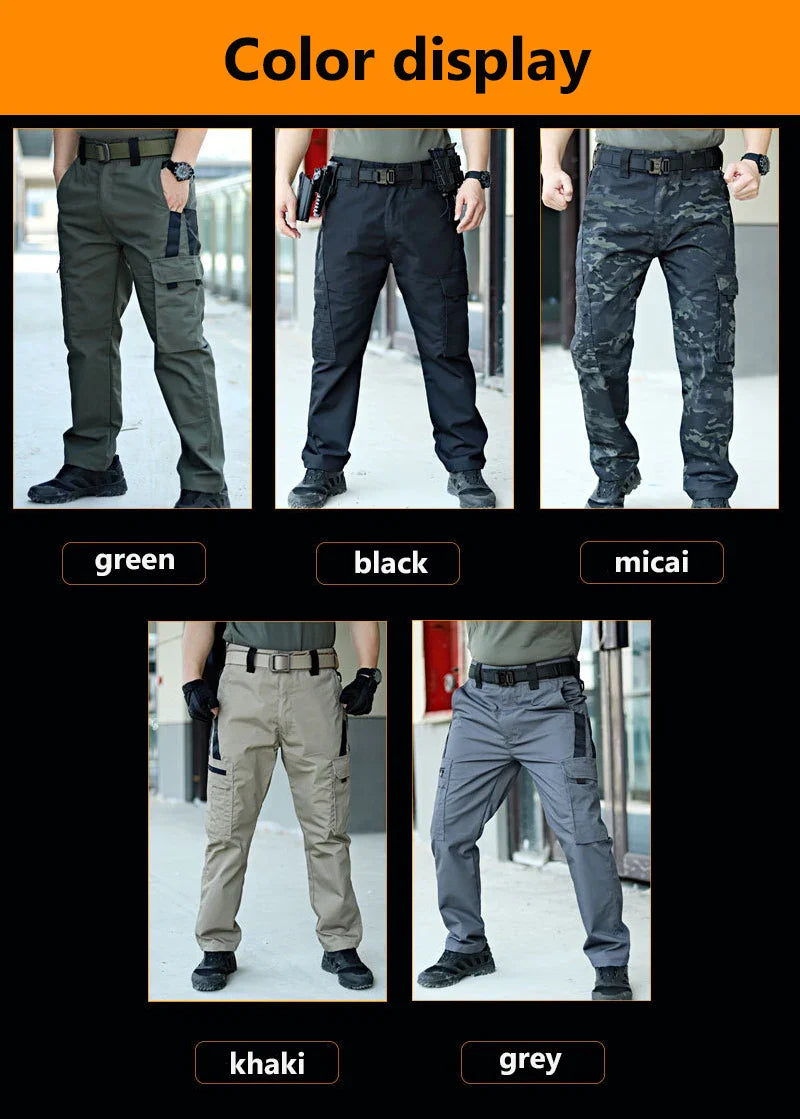 Men's Outdoor Work Pants 2-Pcs Tactical Cargo Trousers New Multi-pocket Wear-Resistant Workwear Outdoor Waterproof Hiking Pants