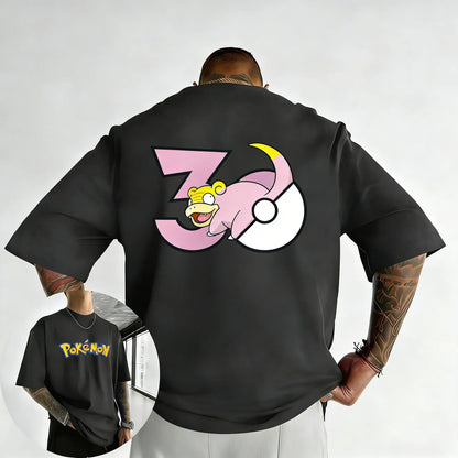 30th Anniversary Slowpunk Printed T-shirt Summer New Men's and Women's Loose Casual Hip Hop Trendy Short Sleeve Top