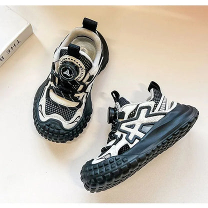 Boys Girls Sports Sandals Rotating Button Students Sneakers Hollowed-out  Summer New Students Running Shoes Mesh Breathable