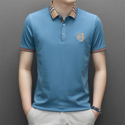 Luxury brand short sleeve men's polo shirt hot selling in summer classic embroidery high-end breathable cotton golf top T-shirt
