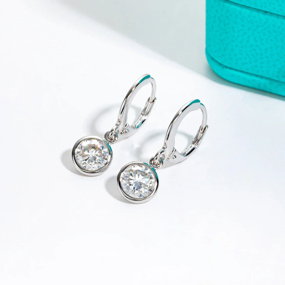 Moissanite Hoop Women's Earrings Huggies  925 Sterling Silver 2cttw Lab Created Diamond Drop Earrings Jewelry Wholesale