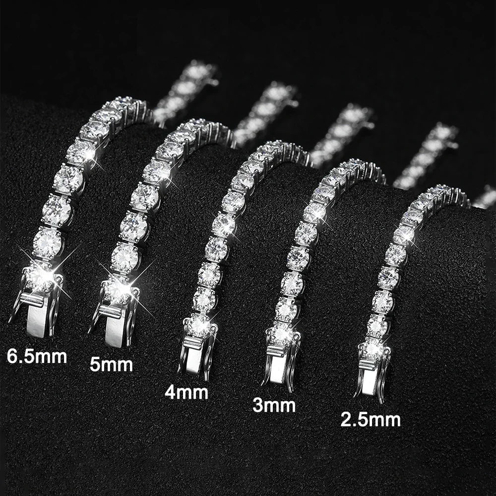 3-6.5MM Moissanite Tennis Bracelet for Women Man 925 Sterling Silver All Lab Grown Diamond Bracelets Wedding Clsssic Jewelry