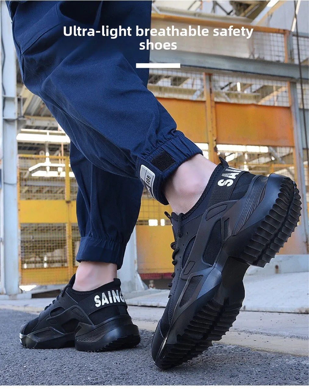 New Men's Summer Safety Work Shoes - Lightweight Soft Breathable Steel Toe Anti-Smash Anti-Puncture Footwear