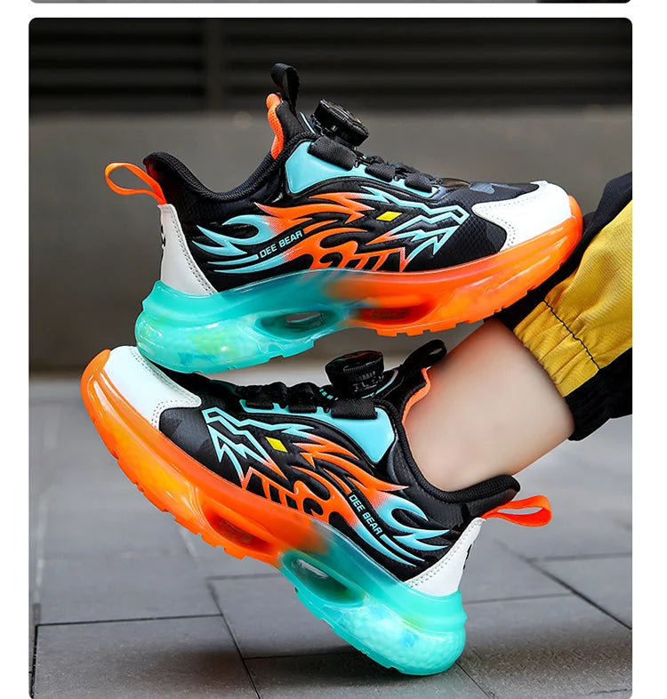 Boys leather lightweight winter sports shoes children's basketball running shoes spring and autumn new rubber soles