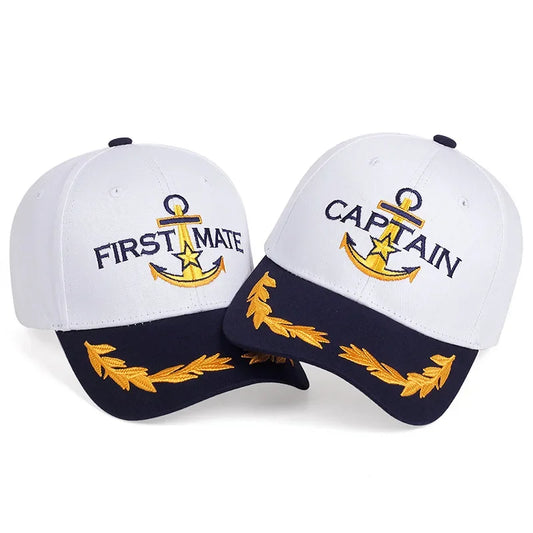 Men Women Baseball Caps Embroidered Captain & First Mate Hats Boating Marine Sailor Party Fun Hat