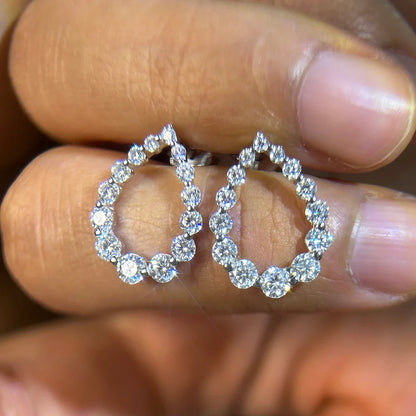 Waterdrop Full Moissanite Diamond Stud Earrings for Women S925 Silver Plated 18k Gold Hollow Teardrop Eear Studs Fine Jewelry
