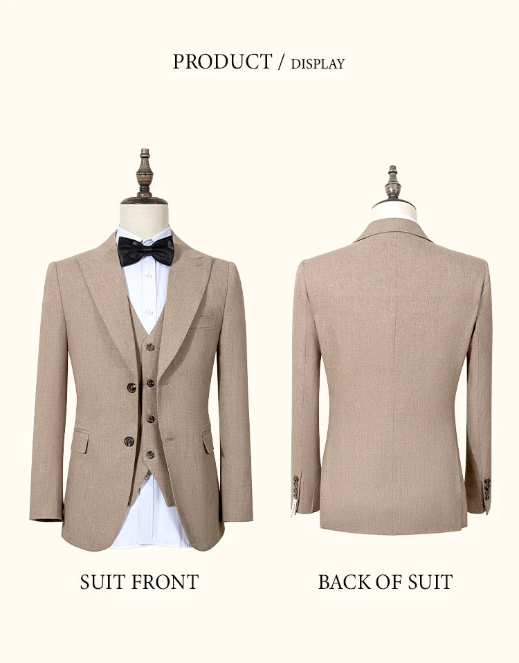 Novo terno masculino de 2 botões, design moderno azul, blazer de escritório, traje masculino de luxo, acabamento com miçangas na borda