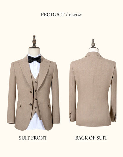 Novo terno masculino de 2 botões, design moderno azul, blazer de escritório, traje masculino de luxo, acabamento com miçangas na borda