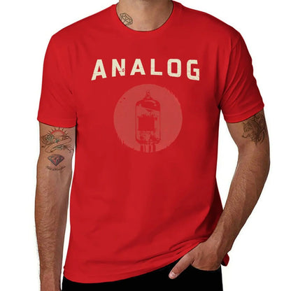 Vacuum Tube Analog Distressed Effect T-Shirt summer top graphic t shirts sweat sublime mens t shirts top quality