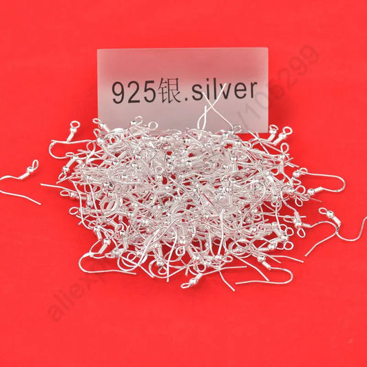 Wholesale 400PCS Lot 18mm 925 Sterling Silver Earring Hooks Ball Jewelry Accessory Findings Ear Wire