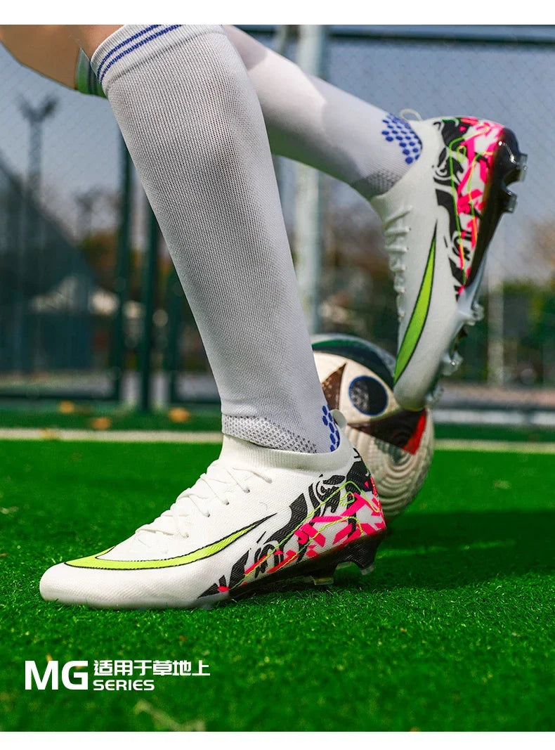 New Men Soccer Shoes Sneakers Original Football Boots Training Long Spikes Drop Shipping Futsal Cleats Match Ultralight Indoor