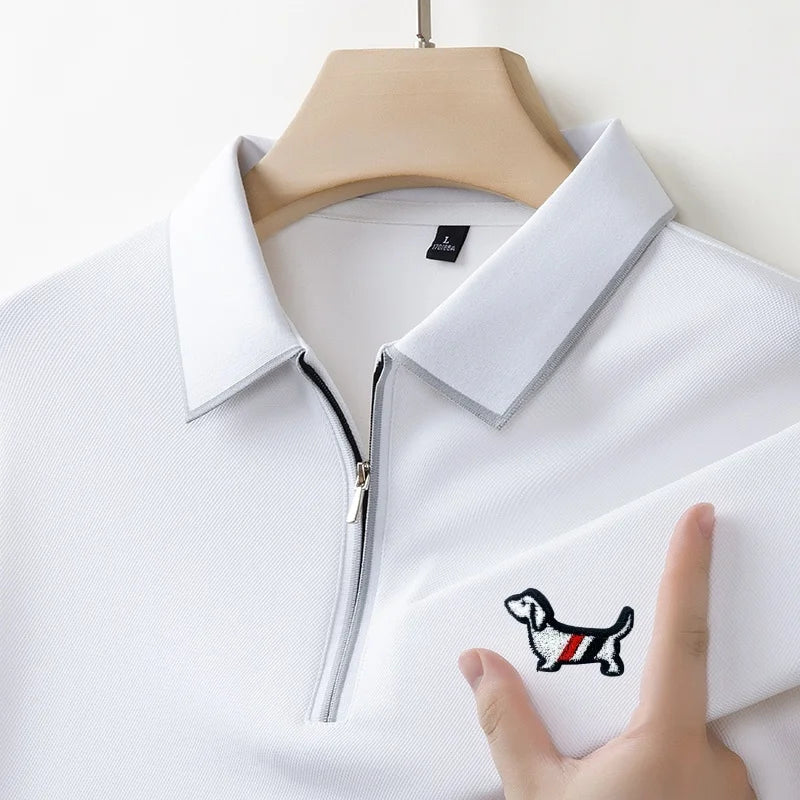 Designer Men's  Lapel Long Sleeve Polo Shirt Spring New Cartoon Embroidery T-Shirt Top Versatile Fashion Business Men's Clothing
