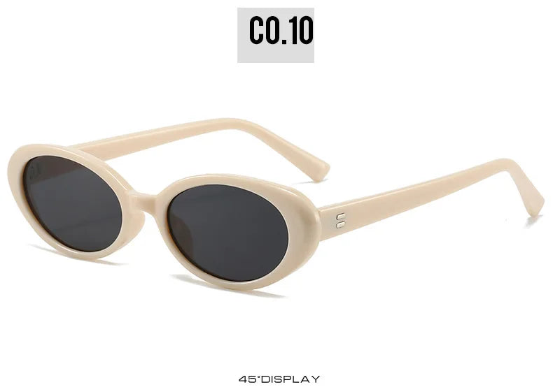 Retro Vintage Oval Sunglasses Woman 2024 Brand Designer Round Sun Glasses Men UV400 Punk Style Luxury Eyewear Female Oculus