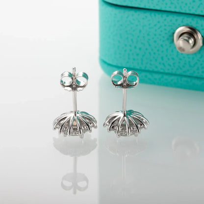 1 Carat Total D Color Moissanite Diamond Sunflower Earrings For Women 925 Sterling Silver Stud Earrings Wholesale