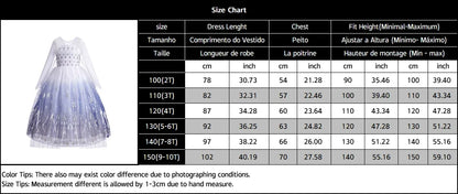 Frozen Snow Queen Elsa Anna Girls Cosplay Mesh Princess Dress Kids Halloween Carnival Party Birthday Frock Ball Vestidos