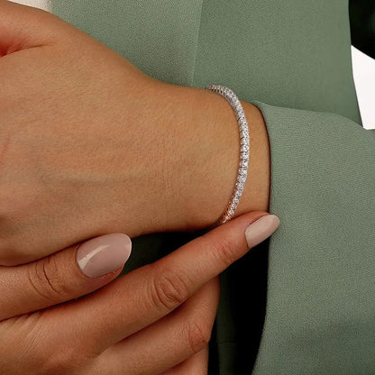 2MM D Color 100% Real Moissanite Tennis Bracelet for Women Lab Diamond Original Silver 925 Jewelry Hip Hop Party Chain