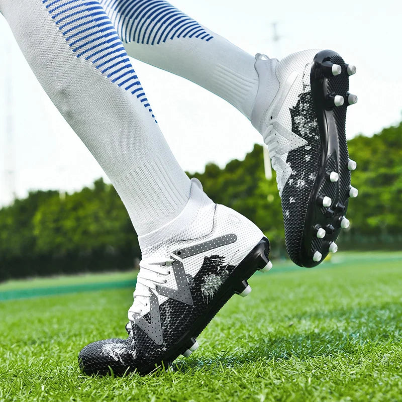 AG FG Athletic Soccer cleats PU Fabric Comfort Upper TPU Anti-slip Long Studs Sole Reliable Quality Adult Kids Training Shoes