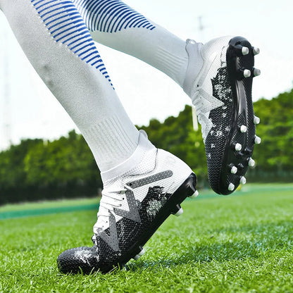 AG FG Athletic Soccer cleats PU Fabric Comfort Upper TPU Anti-slip Long Studs Sole Reliable Quality Adult Kids Training Shoes