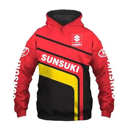 Moletom masculino, moda urbana, casual, esportivo, com estampa 3D, moda outdoor, roupas de corrida de rua de motocicleta Suzuki Enduro