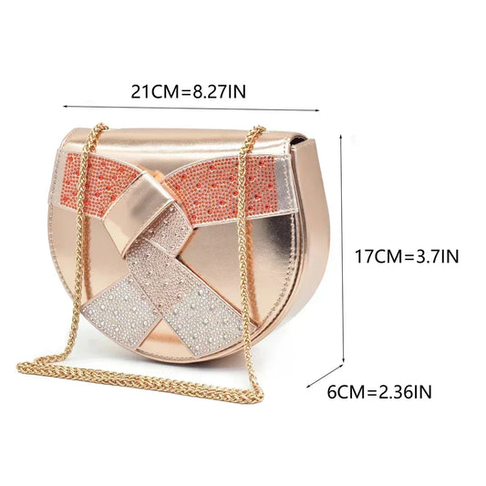 Fashion Women Nigerian Italian Shoes and Bags Set Decorated with Rhinestone Peep Toe High Heels Women Pumps for Wedding