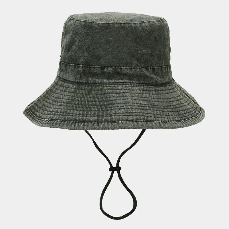 Four Seasons Cotton Solid Bucket Hat Fisherman Hat Outdoor Travel Sun Cap