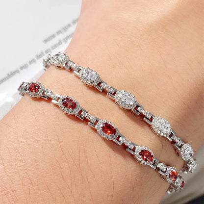 3x5mm Oval Cut Full Moissanite Tennis Bracelet Can Pass Diamond Test for Women S925 Silver luxury Sparkling Fine Jewelry
