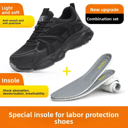 Safety Shoes Men Shoes Breathable Anti Smashing Puncture Comfortable Men's Safety Tennis Steel Toe Cap Puncture