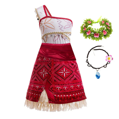 New Movie Moano 2 Girl Dress 2026 Halloween Party Ocean Adventure Costume Princess Clothes Children Vaiana Outfit Dress