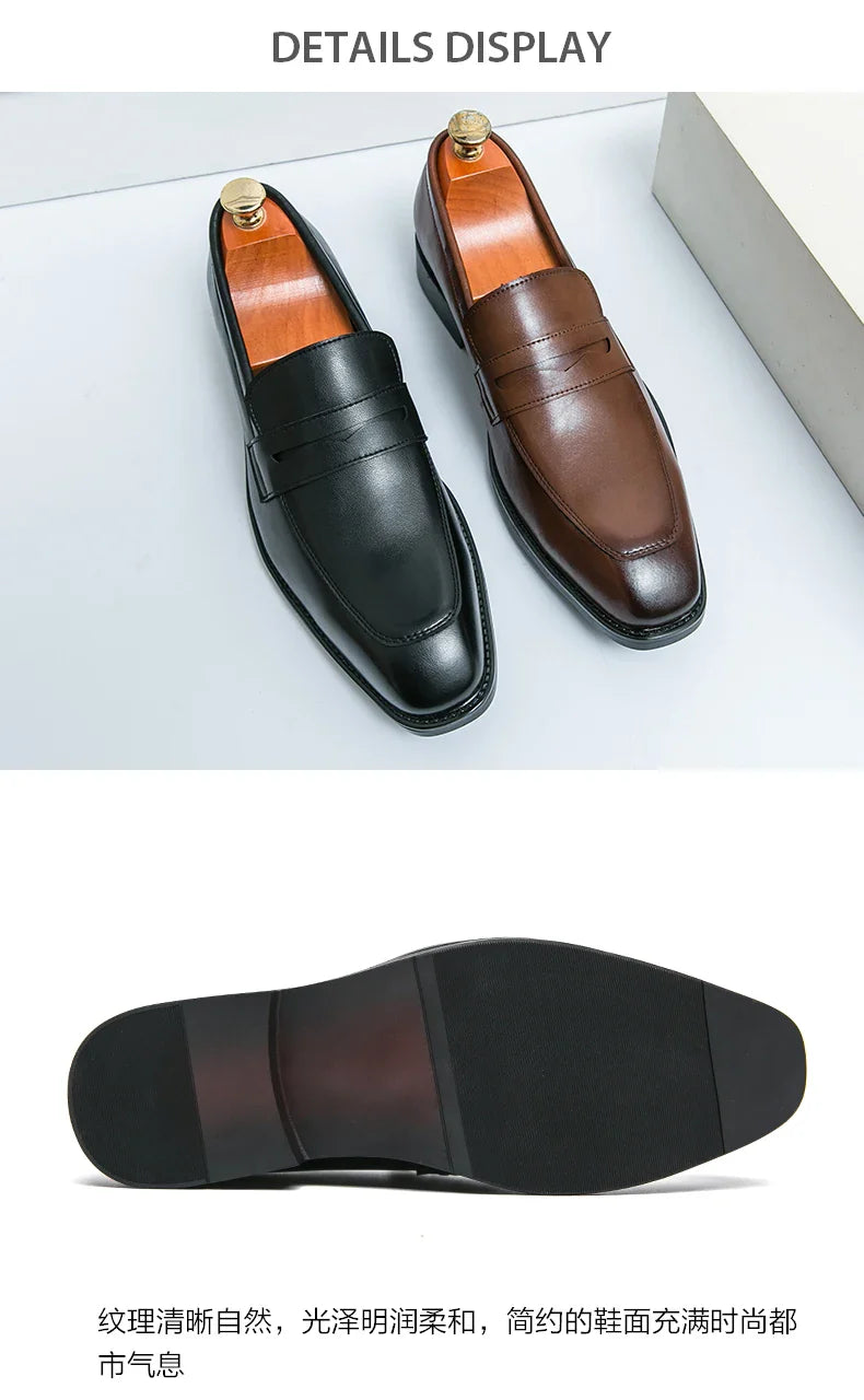 Men's Dress Shoes Classic Casual Business Leather Shoes Men Retro Oxfords Formal Social Wedding Office Leather Shoes For Men