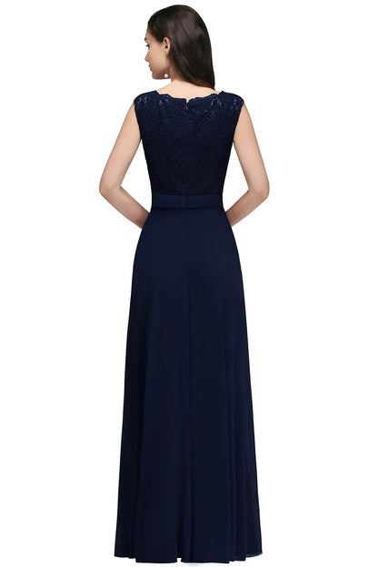 Elegant Long Burgundy Women Evening Dresses Sexy Illusion O Neck Lace Sleeveless A-Line Chiffon Formal Party Prom Gowns Vestidos