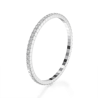 Stretch Rope Moissanite Tennis Bracelet for Women Man 2.5/3.mm Brilliant Cut 925 Sterling Silver Hand Chain Party Jewelry Gifts