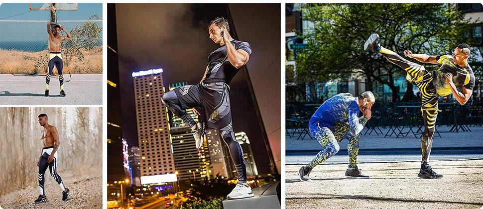 Men's Compression Pants Men Sportswear Training Legging Gym Skinny Trousers Tights Bottoms Jogging Sweatpants Running Pants Men