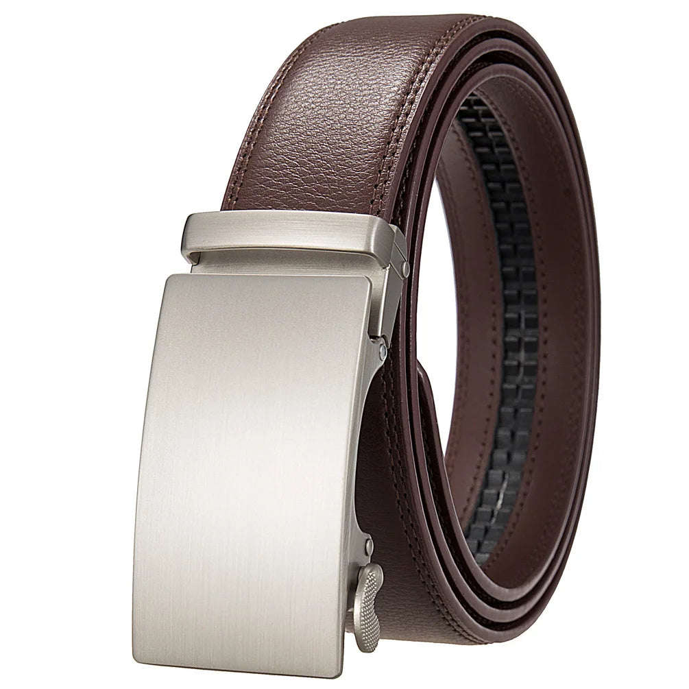 Famous Brand Belt Male Designer Automatic Buckle Genuine Leather Men Belt  Luxury Belts for Men 3.5cm New Black Brown Plus Size