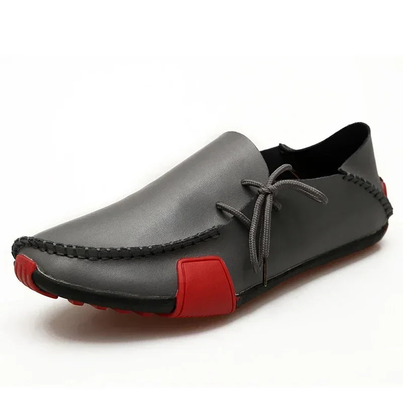Men Shoes Leather Casual 2025 Italian Soft Men Loafers Handmade Moccasins Breathable Slip on Boat Shoes Zapatos Hombre