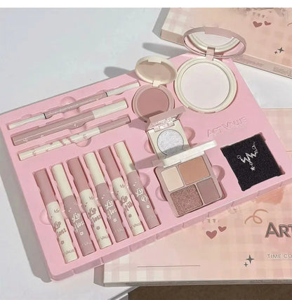 Makeup Set Include 4Lip Glaze,1Lip Oil,1Lip Cream,1Eyeliner,1Mascara,1Eyebrow Pen,1Blush,1Highlighter,1Eyeshadow,1Pressed Powder