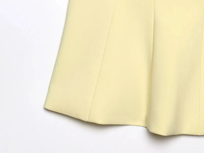 2026 Spring Summer Butter Yellow Sexy Women Tops Fashion Solid Strapless Short Tops Chic Streetwear Ladies Tops