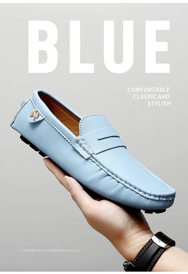 2025 New Handmade Beanie Shoes Men's Soft Sole Lazy Korean Style Trbottomy Easiest for Match Casual Slip-On Driving